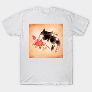 Cat smell rose T-Shirt